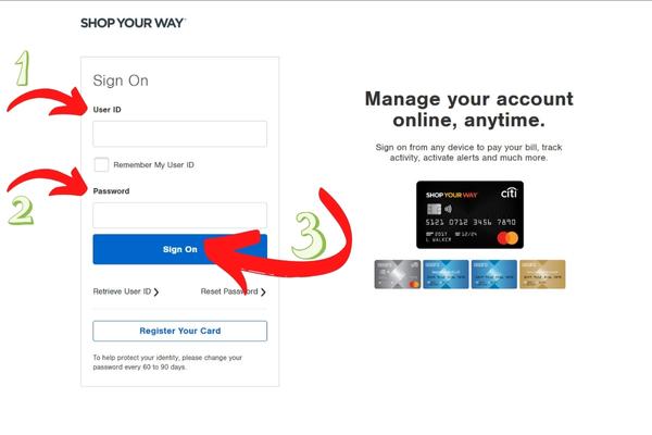SYW credit card online login by website