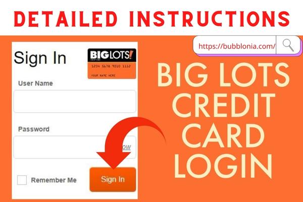 Big Lots Credit Cards Login online