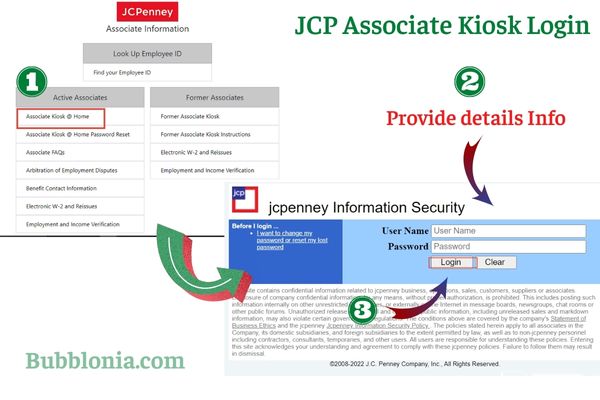 JCP Associate Kiosk Employee Benefits, Reset Password