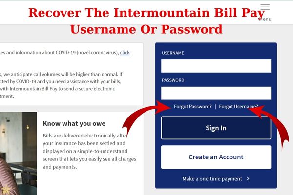 Recover The Intermountain Bill Pay Username Or Password