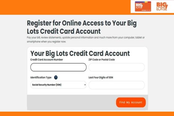 register for Big Lots Credit Cards account